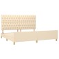 vidaXL Estructura de cama con cabecero de tela color crema 200x200 cm vidaXL Estructura de cama con cabecero de tela color crema 200x200 cm