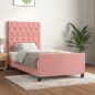 vidaXL Estructura de cama con cabecero de terciopelo rosa 80x200 cm