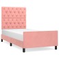 vidaXL Estructura de cama con cabecero de terciopelo rosa 80x200 cm