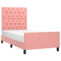 vidaXL Estructura de cama con cabecero de terciopelo rosa 80x200 cm