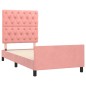 vidaXL Estructura de cama con cabecero de terciopelo rosa 80x200 cm