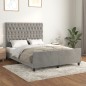 vidaXL Estructura de cama con cabecero terciopelo gris claro 140x190cm