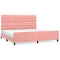 vidaXL Estructura de cama con cabecero de terciopelo rosa 200x200 cm vidaXL Estructura de cama con cabecero de terciopelo rosa 200x200 cm