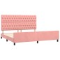 vidaXL Estructura de cama con cabecero de terciopelo rosa 200x200 cm vidaXL Estructura de cama con cabecero de terciopelo rosa 200x200 cm
