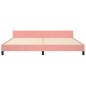 vidaXL Estructura de cama con cabecero de terciopelo rosa 200x200 cm vidaXL Estructura de cama con cabecero de terciopelo rosa 200x200 cm