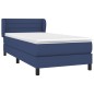 vidaXL Cama box spring con colchón tela azul 90x190 cm vidaXL Cama box spring con colchón tela azul 90x190 cm