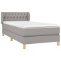 vidaXL Cama box spring con colchón tela gris claro 100x200 cm vidaXL Cama box spring con colchón tela gris claro 100x200 cm