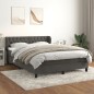 vidaXL Cama box spring con colchón terciopelo gris oscuro 140x200 cm vidaXL Cama box spring con colchón terciopelo gris oscuro 140x200 cm