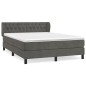 vidaXL Cama box spring con colchón terciopelo gris oscuro 140x200 cm vidaXL Cama box spring con colchón terciopelo gris oscuro 140x200 cm