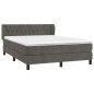 vidaXL Cama box spring con colchón terciopelo gris oscuro 140x200 cm vidaXL Cama box spring con colchón terciopelo gris oscuro 140x200 cm