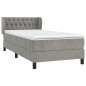 vidaXL Cama box spring con colchón terciopelo gris claro 100x200 cm vidaXL Cama box spring con colchón terciopelo gris claro 100x200 cm