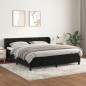 vidaXL Cama box spring con colchón terciopelo negro 160x200 cm vidaXL Cama box spring con colchón terciopelo negro 160x200 cm