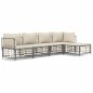 vidaXL Juego de muebles de jardín 5 pzas cojines antracita ratán PE vidaXL Juego de muebles de jardín 5 pzas cojines antracita ratán PE