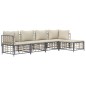 vidaXL Juego de muebles de jardín 5 pzas cojines antracita ratán PE vidaXL Juego de muebles de jardín 5 pzas cojines antracita ratán PE