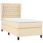 vidaXL Cama box spring con colchón tela color crema 90x200 cm vidaXL Cama box spring con colchón tela color crema 90x200 cm
