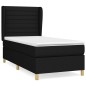vidaXL Cama box spring con colchón tela negro 80x200 cm vidaXL Cama box spring con colchón tela negro 80x200 cm