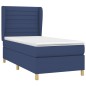 vidaXL Cama box spring con colchón tela azul 90x190 cm vidaXL Cama box spring con colchón tela azul 90x190 cm