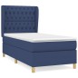vidaXL Cama box spring con colchón tela azul 100x200 cm vidaXL Cama box spring con colchón tela azul 100x200 cm