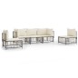 vidaXL Juego de muebles de jardín 5 pzas y cojines ratán PE antracita vidaXL Juego de muebles de jardín 5 pzas y cojines ratán PE antracita