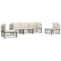 vidaXL Juego de muebles de jardín 5 pzas y cojines ratán PE antracita vidaXL Juego de muebles de jardín 5 pzas y cojines ratán PE antracita