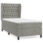 vidaXL Cama box spring con colchón terciopelo gris claro 80x200 cm vidaXL Cama box spring con colchón terciopelo gris claro 80x200 cm