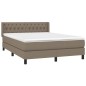 vidaXL Cama box spring con colchón tela gris taupe 140x190 cm vidaXL Cama box spring con colchón tela gris taupe 140x190 cm