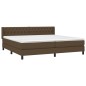 vidaXL Cama box spring con colchón tela marrón oscuro 200x200 cm vidaXL Cama box spring con colchón tela marrón oscuro 200x200 cm