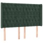vidaXL Cabecero con LED de terciopelo verde oscuro 163x16x118/128 cm vidaXL Cabecero con LED de terciopelo verde oscuro 163x16x118/128 cm