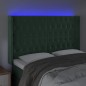 vidaXL Cabecero con LED de terciopelo verde oscuro 163x16x118/128 cm vidaXL Cabecero con LED de terciopelo verde oscuro 163x16x118/128 cm