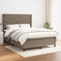 vidaXL Cama box spring con colchón tela gris taupe 140x190 cm vidaXL Cama box spring con colchón tela gris taupe 140x190 cm