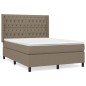vidaXL Cama box spring con colchón tela gris taupe 140x190 cm vidaXL Cama box spring con colchón tela gris taupe 140x190 cm