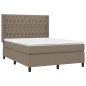 vidaXL Cama box spring con colchón tela gris taupe 140x190 cm vidaXL Cama box spring con colchón tela gris taupe 140x190 cm