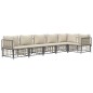vidaXL Juego de muebles de jardín 6 pzas cojines antracita ratán PE vidaXL Juego de muebles de jardín 6 pzas cojines antracita ratán PE