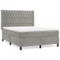 vidaXL Cama box spring con colchón terciopelo gris claro 140x190 cm vidaXL Cama box spring con colchón terciopelo gris claro 140x190 cm
