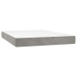 vidaXL Cama box spring con colchón terciopelo gris claro 140x190 cm vidaXL Cama box spring con colchón terciopelo gris claro 140x190 cm