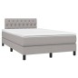 vidaXL Cama box spring con colchón tela y LED gris claro 120x200 cm vidaXL Cama box spring con colchón tela y LED gris claro 120x200 cm
