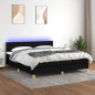vidaXL Cama box spring con colchón LED tela negro 160x200 cm vidaXL Cama box spring con colchón LED tela negro 160x200 cm