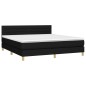 vidaXL Cama box spring con colchón LED tela negro 160x200 cm vidaXL Cama box spring con colchón LED tela negro 160x200 cm
