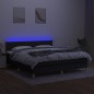 vidaXL Cama box spring con colchón LED tela negro 160x200 cm vidaXL Cama box spring con colchón LED tela negro 160x200 cm