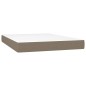 vidaXL Cama box spring con colchón LED tela gris taupe 140x200 cm vidaXL Cama box spring con colchón LED tela gris taupe 140x200 cm