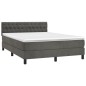 vidaXL Cama box spring colchón y LED terciopelo gris oscuro 140x200 cm vidaXL Cama box spring colchón y LED terciopelo gris oscuro 140x200 cm