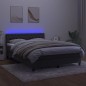 vidaXL Cama box spring colchón y LED terciopelo gris oscuro 140x200 cm vidaXL Cama box spring colchón y LED terciopelo gris oscuro 140x200 cm