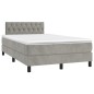 vidaXL Cama box spring colchón y LED terciopelo gris claro 120x200 cm vidaXL Cama box spring colchón y LED terciopelo gris claro 120x200 cm