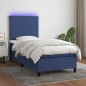 vidaXL Cama box spring colchón y luces LED tela azul 80x200 cm vidaXL Cama box spring colchón y luces LED tela azul 80x200 cm
