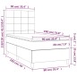 vidaXL Cama box spring colchón y luces LED tela azul 90x190 cm