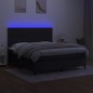 vidaXL Cama box spring colchón y luces LED tela negro 160x200 cm vidaXL Cama box spring colchón y luces LED tela negro 160x200 cm