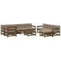 vidaXL Set muebles jardín 10 pzas y cojines madera maciza marrón miel