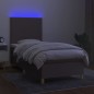 vidaXL Cama box spring colchón y luces LED gris taupe 80x200 cm vidaXL Cama box spring colchón y luces LED gris taupe 80x200 cm