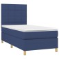 vidaXL Cama box spring colchón y luces LED tela azul 80x200 cm vidaXL Cama box spring colchón y luces LED tela azul 80x200 cm