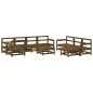 vidaXL Set muebles jardín 10 pzas y cojines madera maciza marrón miel